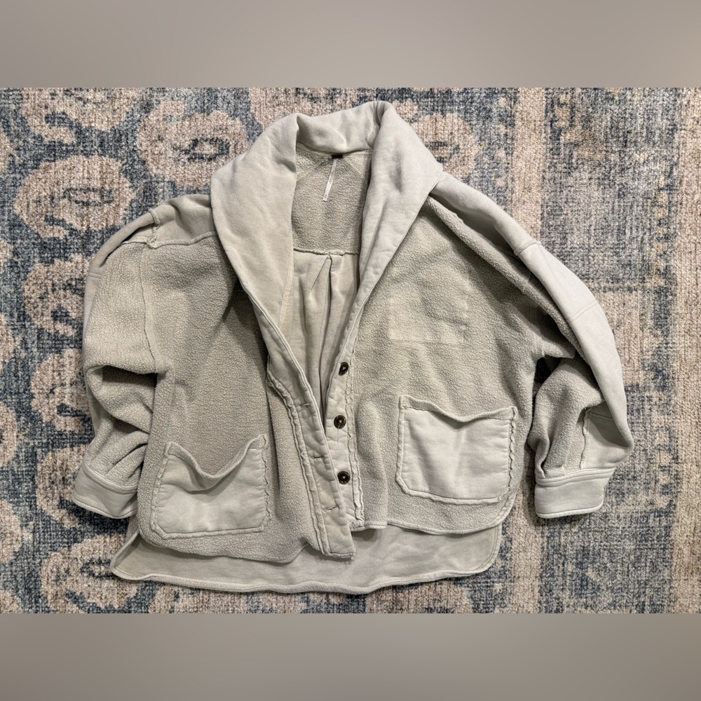Free People Cream Oversized Jacket - Picture 2 of 6